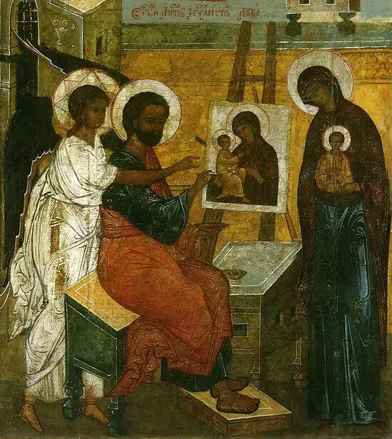 Kiev's Saint Luke in Slavonic icon style.