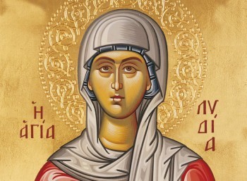 Icon of Saint Lydia in Thessaloniki's Saint George Church, Greece.