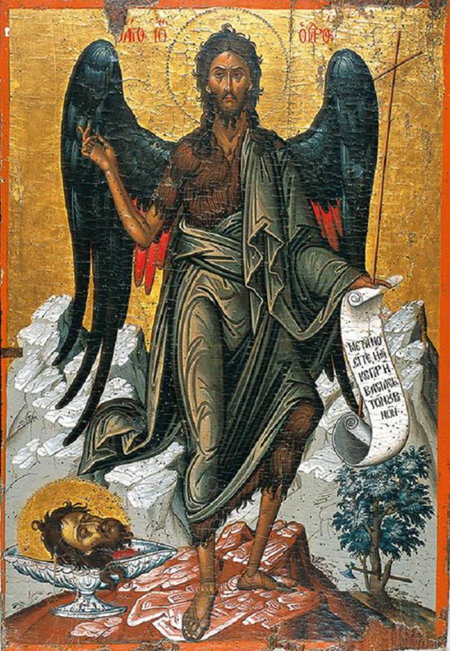 St. John the Baptist icon, Jerusalem Monastery, Greece.