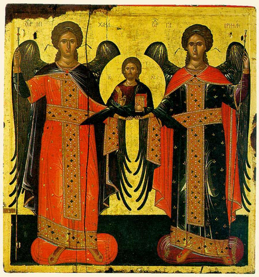 Icon of Archangels, Vatopedi, Mt. Athos, possibly by Angelos or Ritzos.