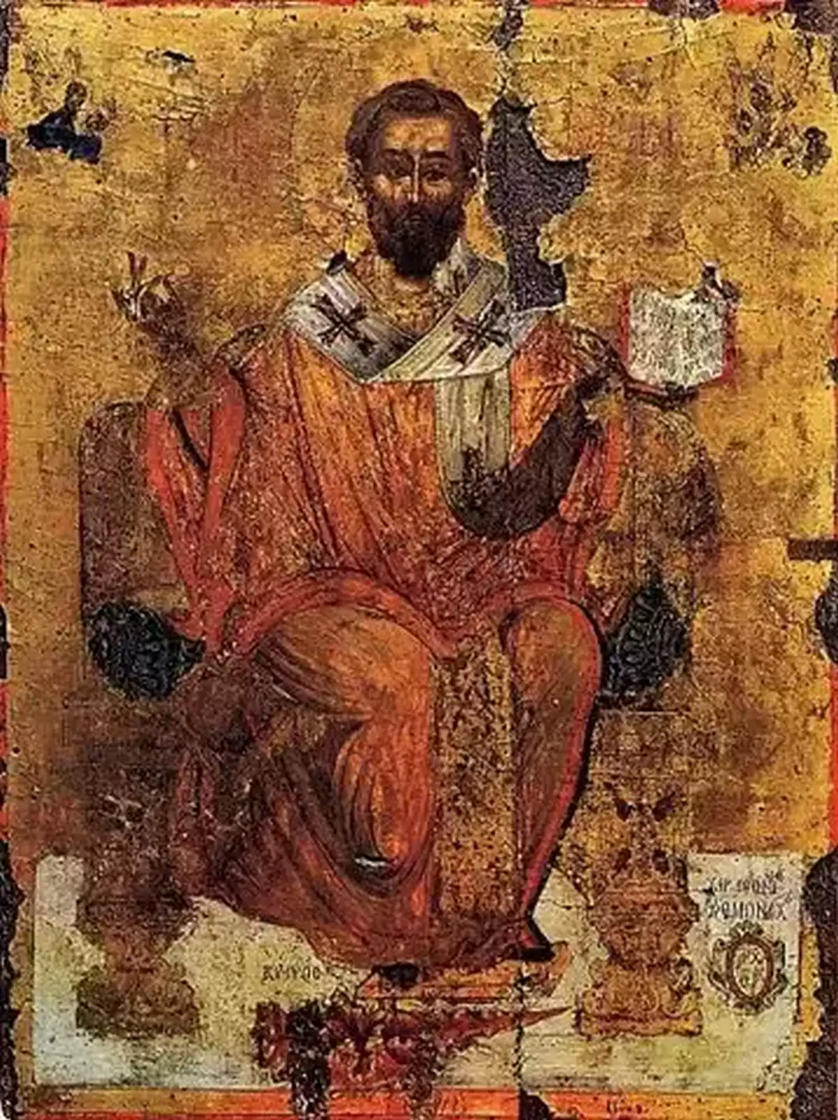 Historic 11th-century Saint Barnabas Byzantine icon in Cyprus.