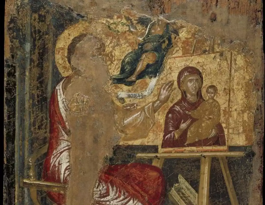 Theotokópoulos' Evangelist Luke painting Theotokos, 1560-67.