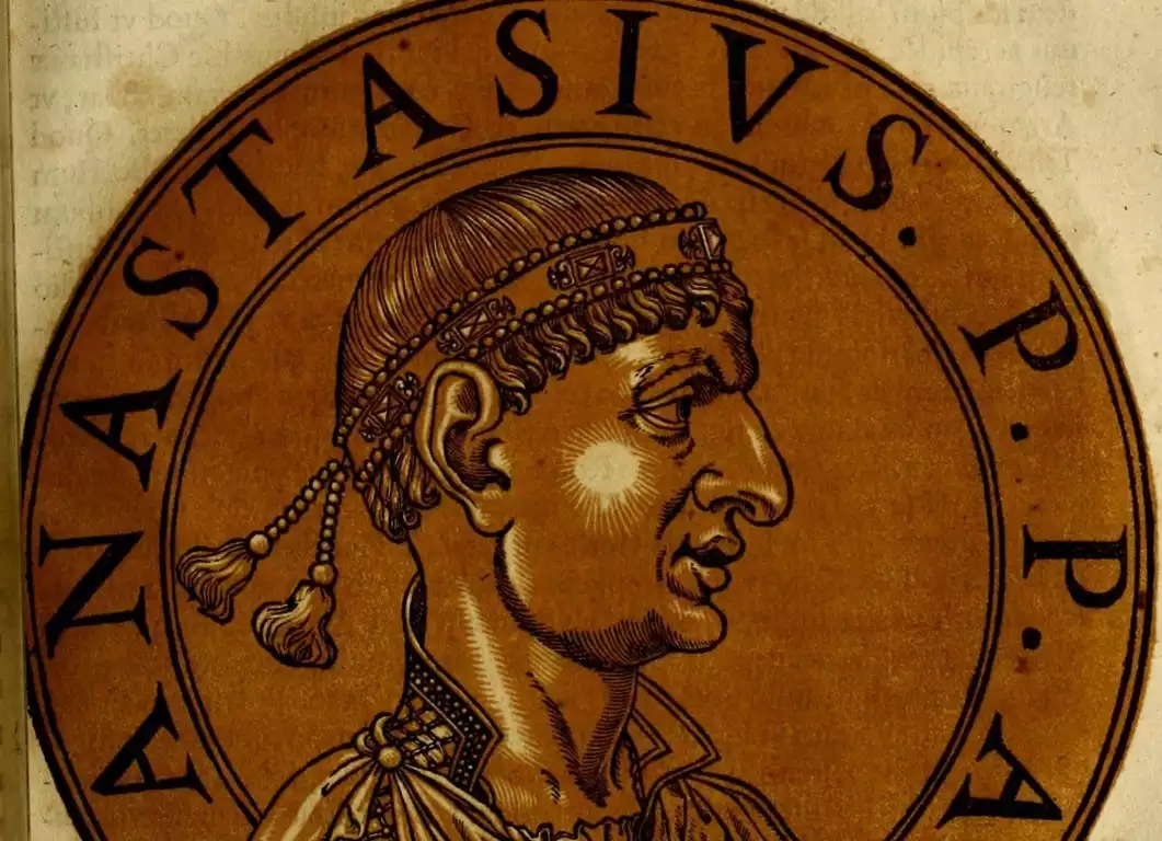 836-AD-Art - A historical depiction of Emperor Anastasius I.