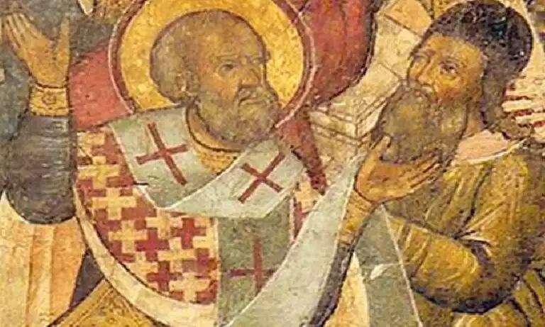 Byzantine-icon - First-Council - Arius-vs-Nicholas.