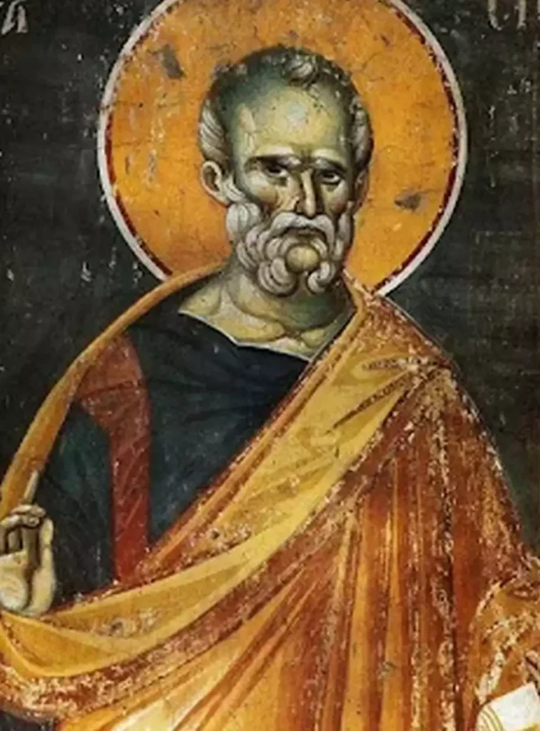 14th-century-fresco-Saint-Simon-Zealot-Protaton-Monastery-Mount-Athos.