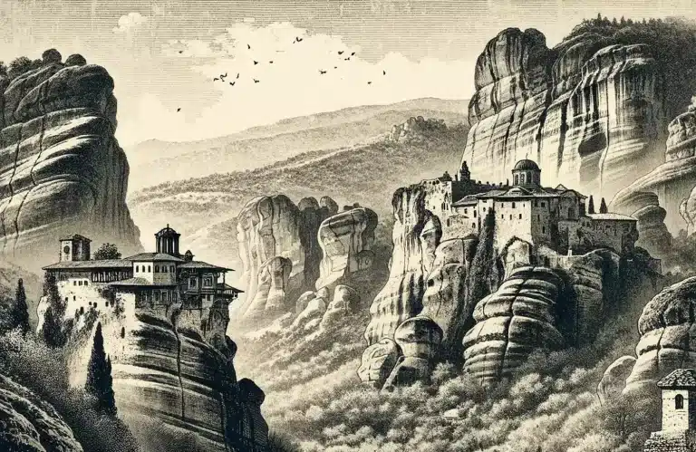 Meteora-monasteries-on-rock-pillars.