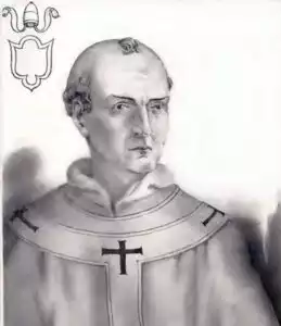 Pope-Adrian-II - Grayscale-portrait - 9th-century.
