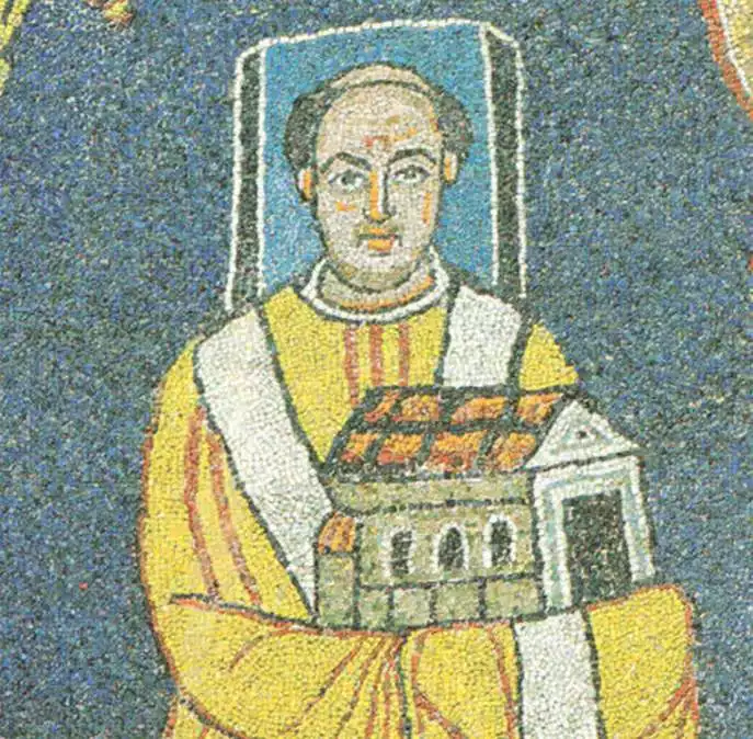 Apse mosaic - Pope Paschal I, Santa Prassede.