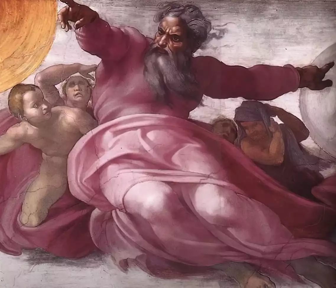 Close-up-view-of-Sistine-Chapel's-Creation-scene.