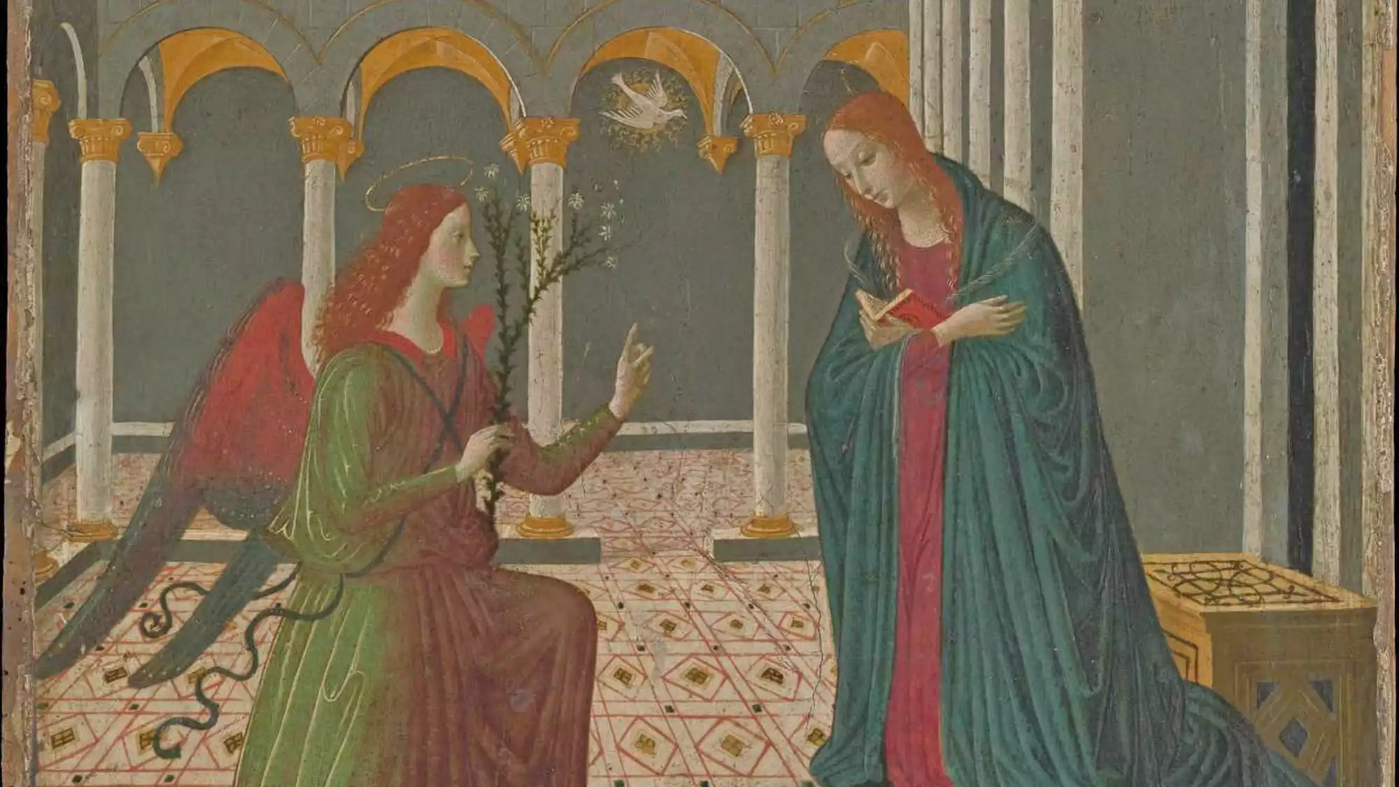 Alesso-di-Benozzo's-Annunciation-(1480-1500)-tempera-gold-wood-Metropolitan-Museum