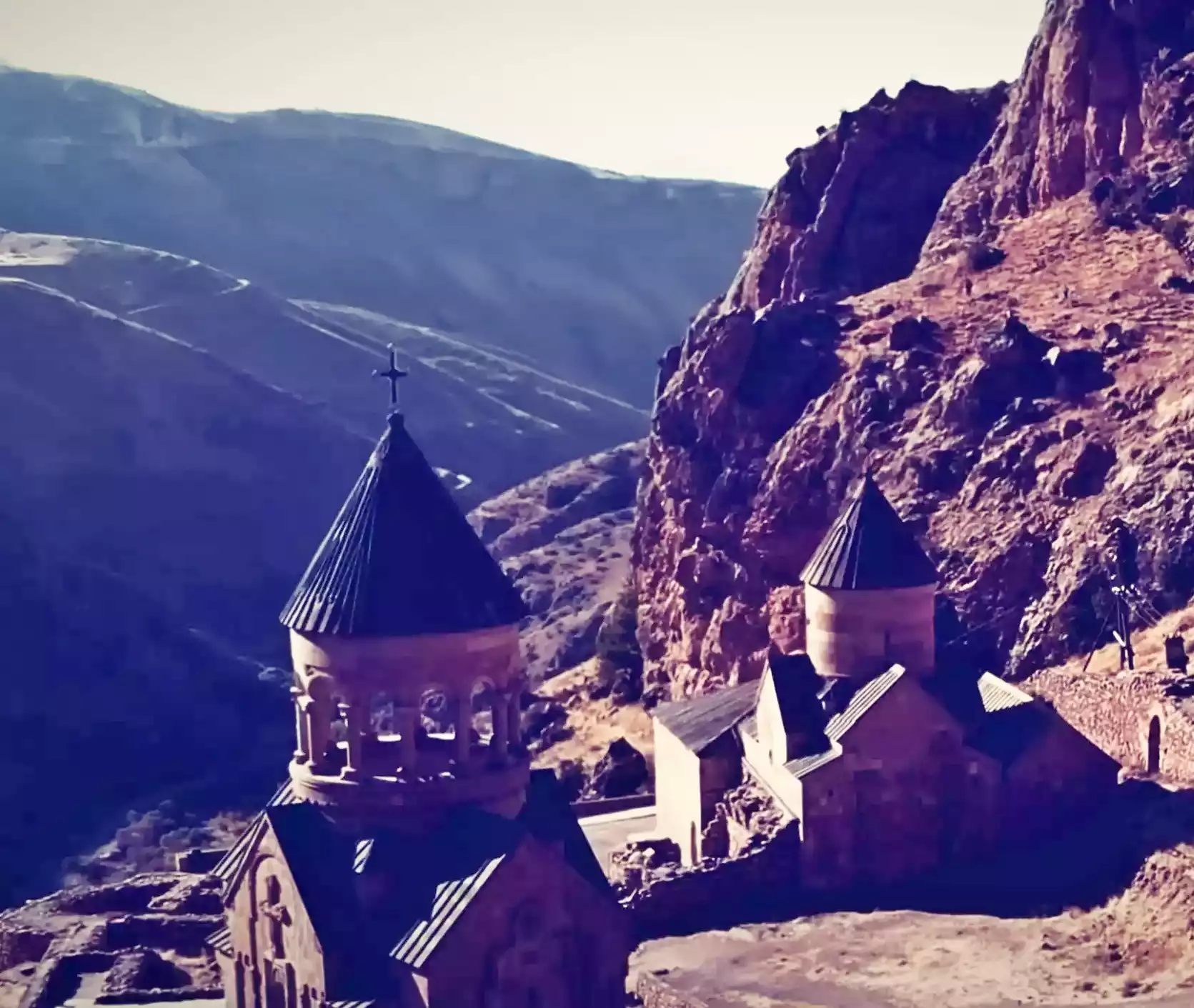 Armenian-church-nestled-in-mountainous-terrain