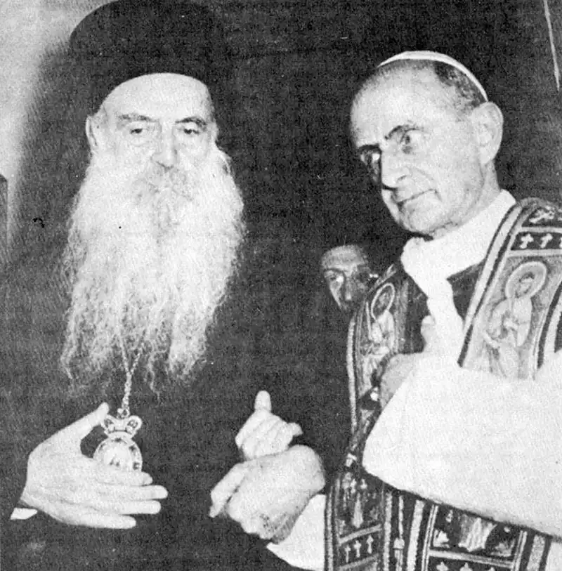Athenagoras-Pope-Paul-VI-historic-Jerusalem-meeting