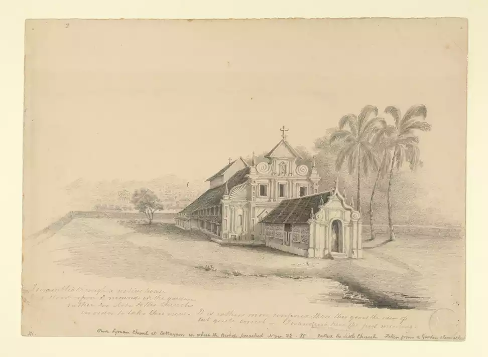 Kottayam-Syrian-Church-as-depicted-by-Bateman-1835