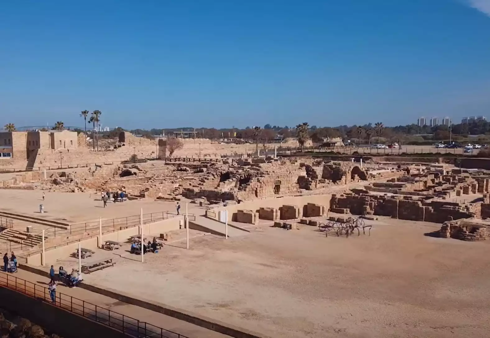 Sunset-over-Caesarea's-ancient-ruins