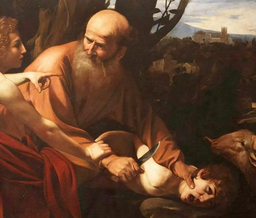 Caravaggio's-dramatic-interpretation-of-Isaac's-sacrifice,-Uffizi-Gallery