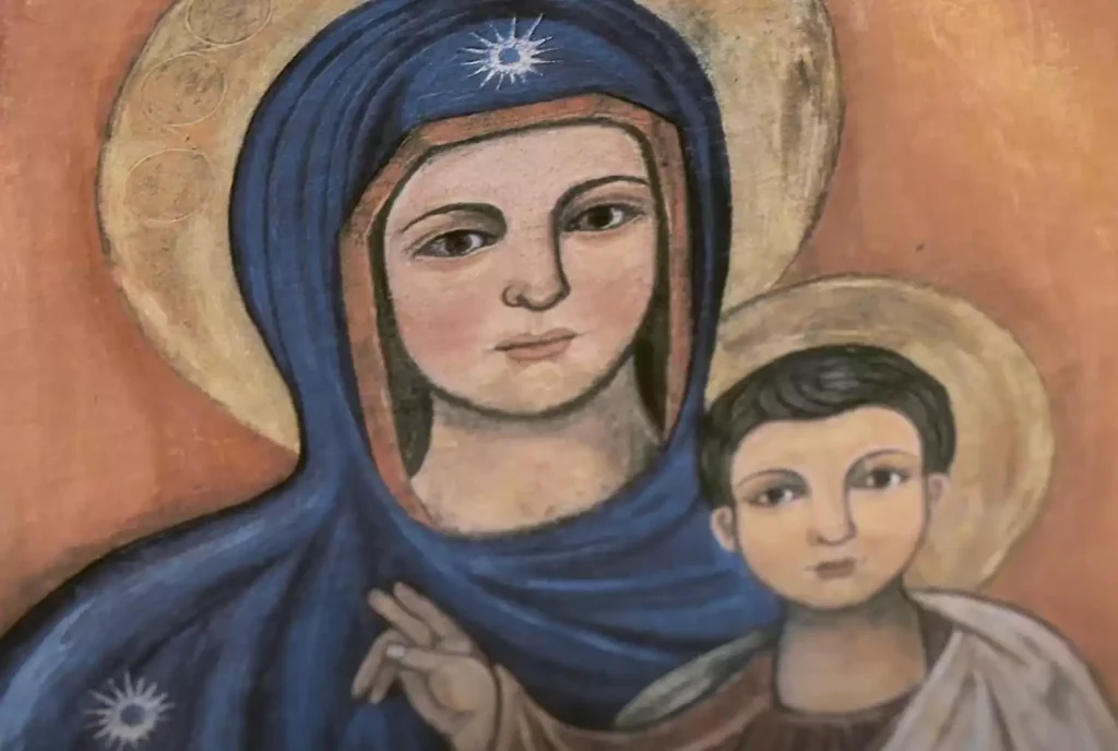 Maronite-style-Virgin-Mary-icon-with-rich-detailing