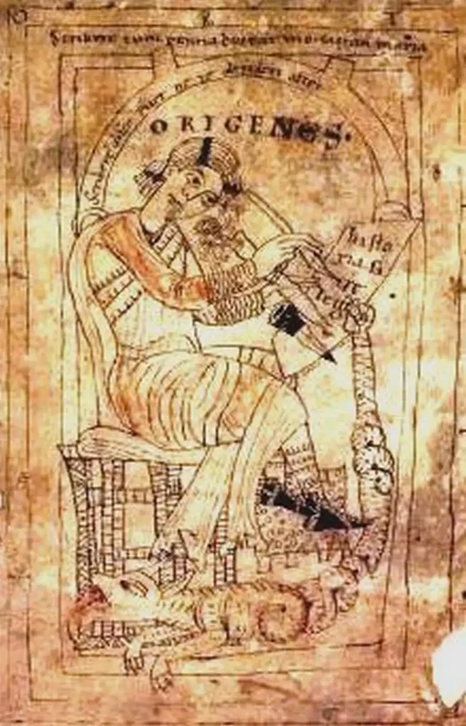 Origen-philosopher-authoring-ancient-manuscript