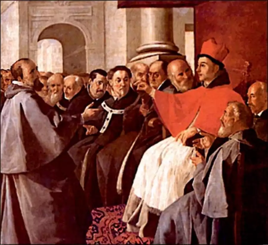 Oil-painting-depicting-Catholic-Cardinal-greeting-Byzantine-delegates-at-1274-Second-Council-of-Lyon